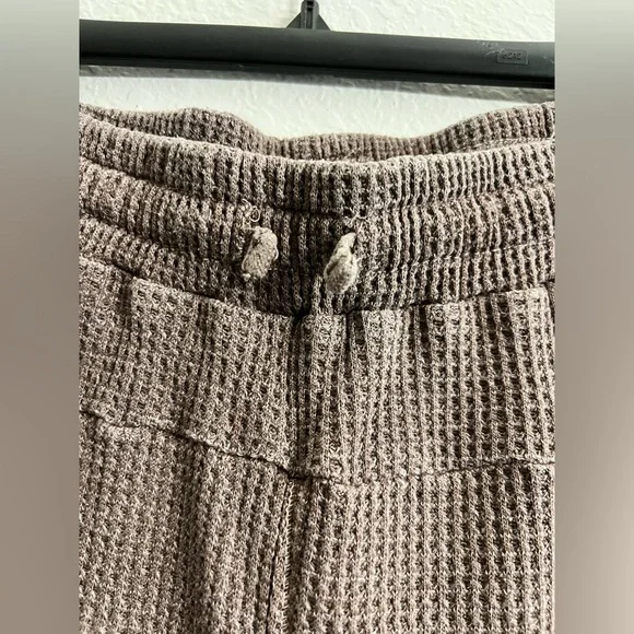 Rae Mode Women’s Waffle Knit Jogger Pants with Drawstrings in Brown - Picture 4 of 9